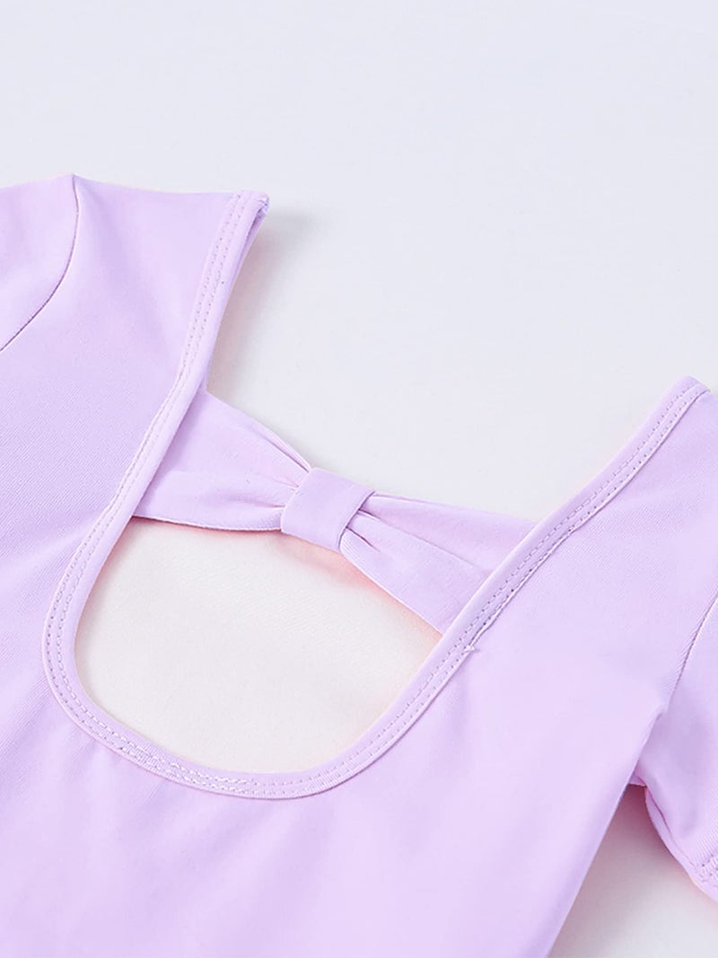 Stelle Leotard for Girls Ballet Dance Leotard Gymnastics Outfits with Bow Back (Toddler/Little/Big Kids) (Lavender, 4-5 Years) - Image 5